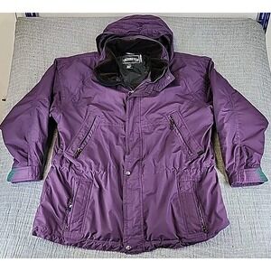 Obermeyer Skiwear Men's 2XL Thermolite Parka Ski Jacket Coat Hidden Hood Purple